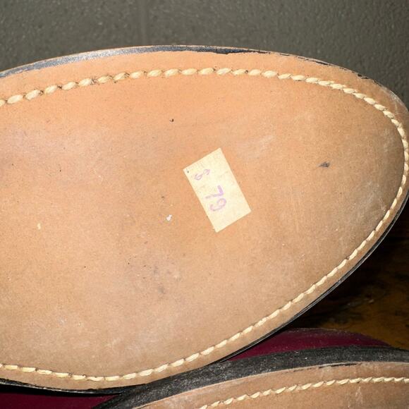New Diamond J Deadstock Western‎ Riding Boots Men\'s Size 6 Red Maroon Leather